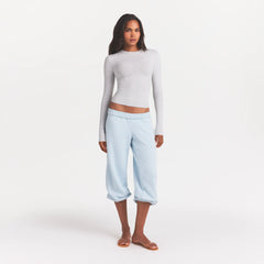 COTTON JERSEY LONG SLEEVE T-SHIRT | LIGHT HEATHER GREY