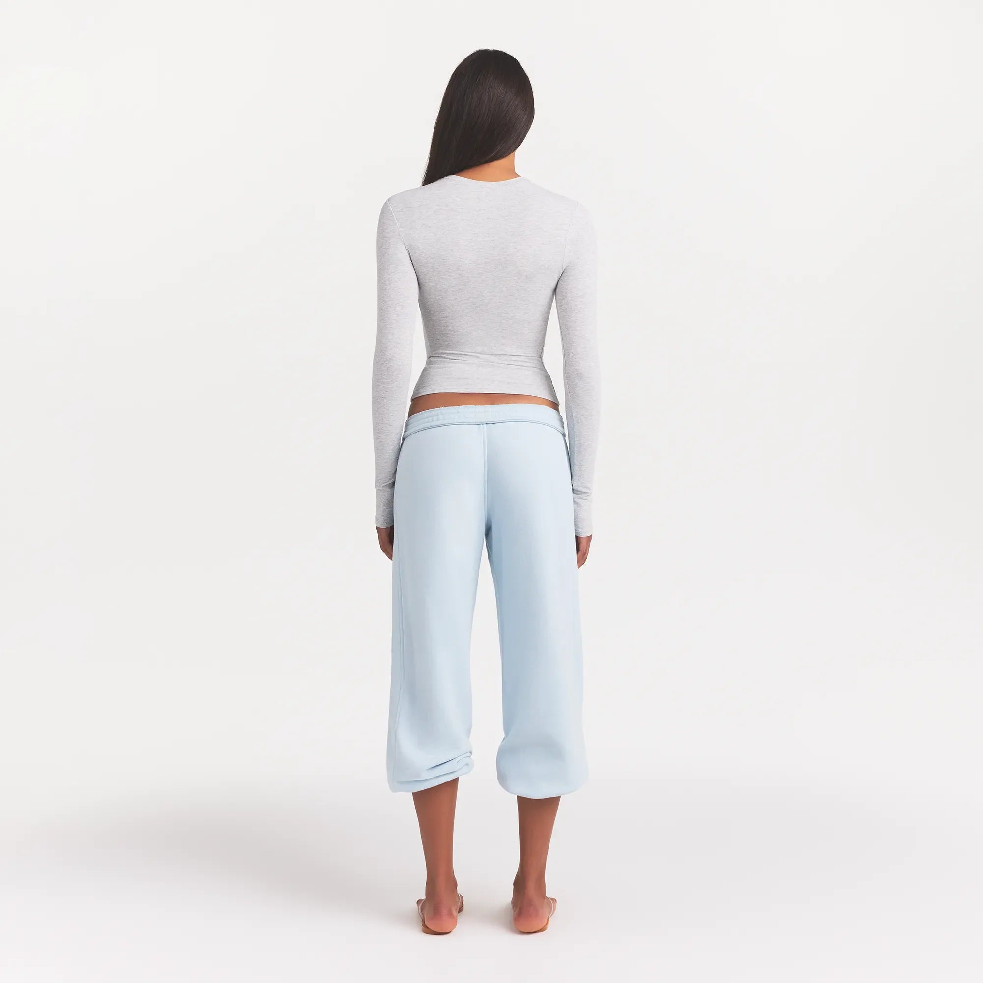 COTTON JERSEY LONG SLEEVE T-SHIRT | LIGHT HEATHER GREY