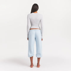 COTTON JERSEY LONG SLEEVE T-SHIRT | LIGHT HEATHER GREY
