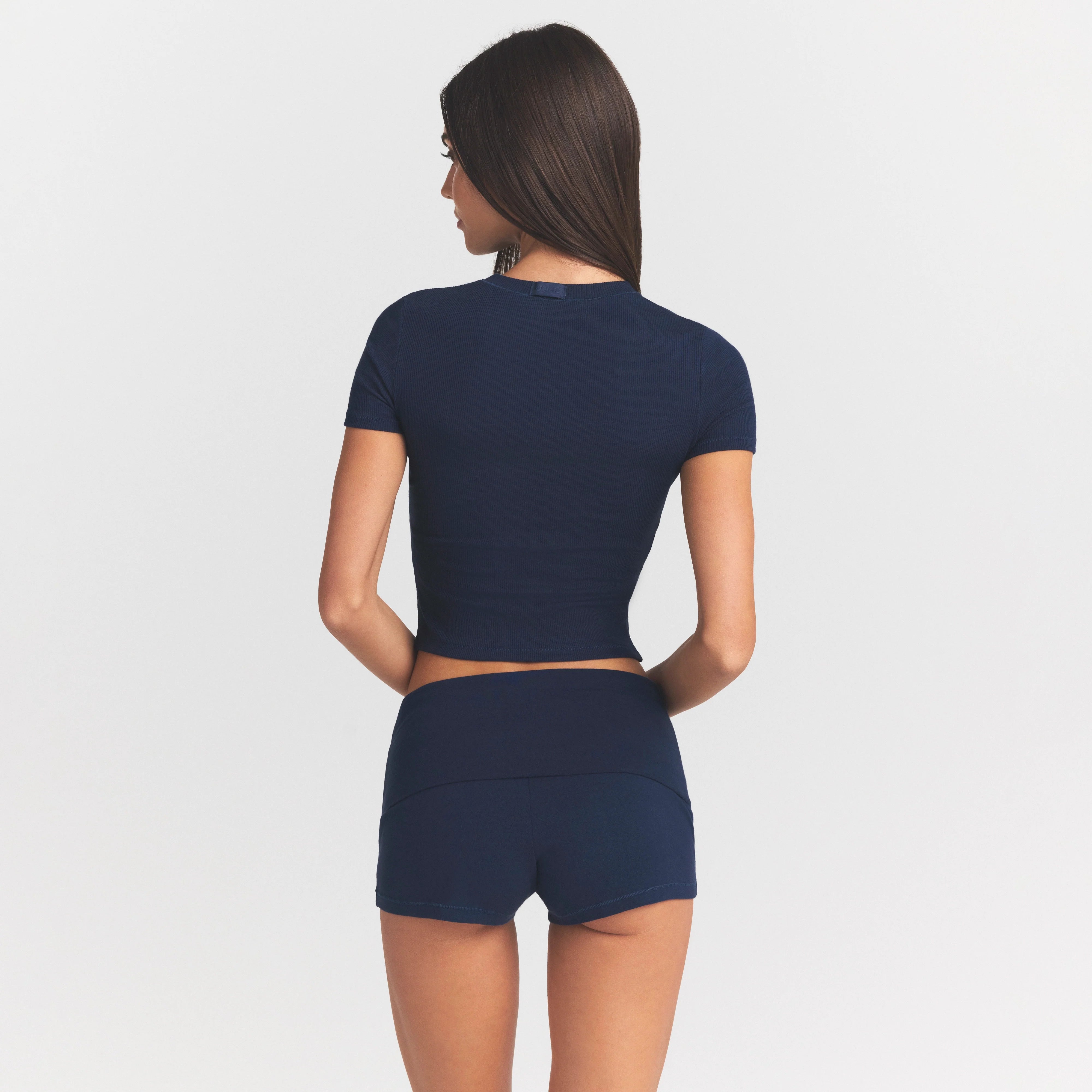 COTTON RIB T-SHIRT | NAVY