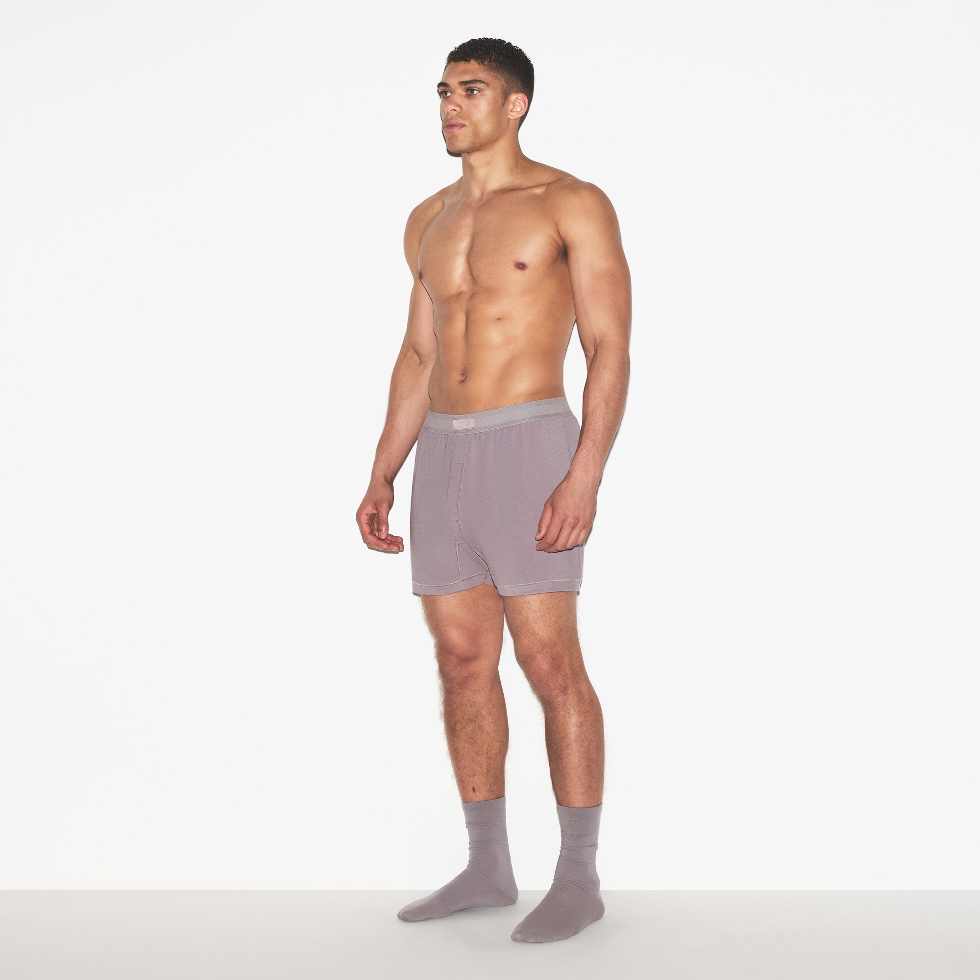 SKIMS COTTON MENS KNIT BOXER | ZINC