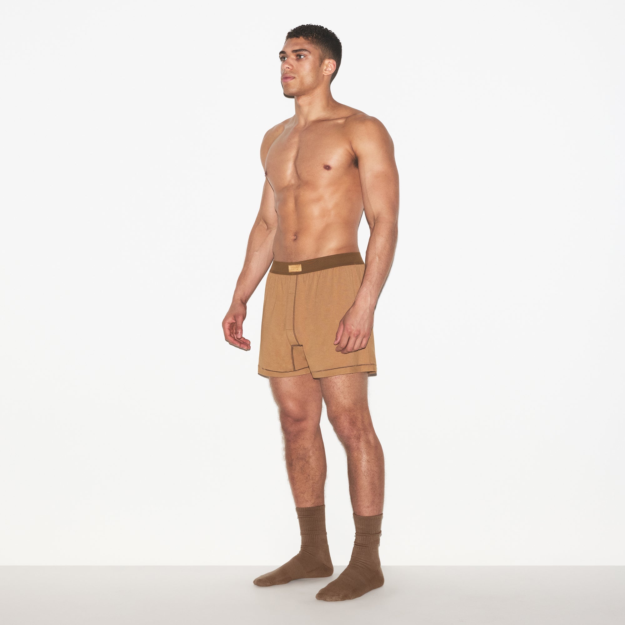 SKIMS COTTON MENS KNIT BOXER 3-PACK | RUSSET MULTI