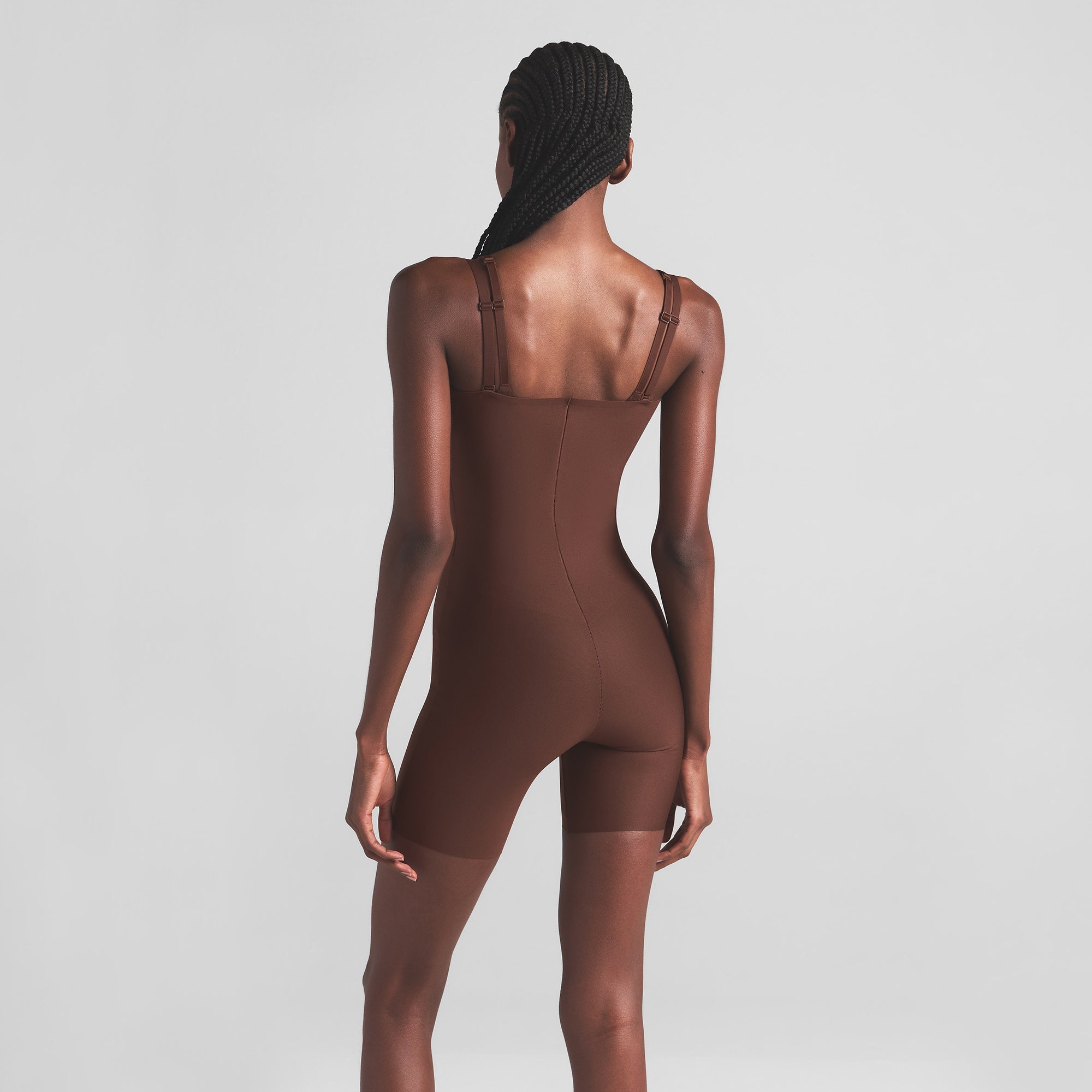 SKIMS BODY CORE SCULPT OPEN BUST MID THIGH BODYSUIT | COCOA