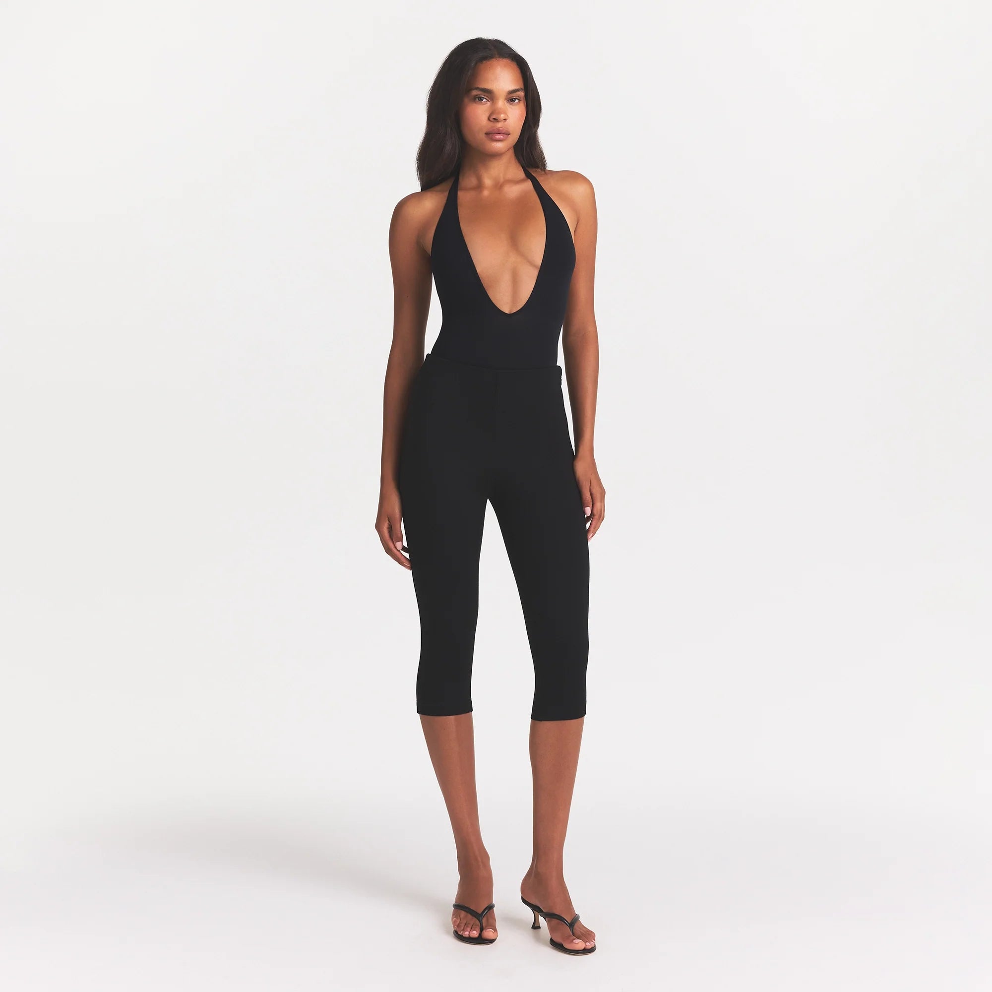 SEAMLESS SCULPT DEEP PLUNGE THONG BODYSUIT | ONYX