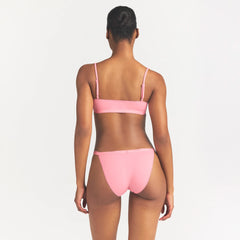 LIGHTWEIGHT COTTON LOGO PICOT STRING BIKINI | MELON TONAL