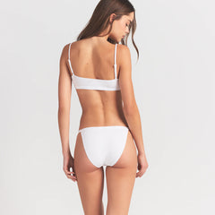LIGHTWEIGHT COTTON LOGO PICOT STRING BIKINI | SNOW