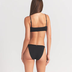 LIGHTWEIGHT COTTON LOGO PICOT STRING BIKINI | SOOT