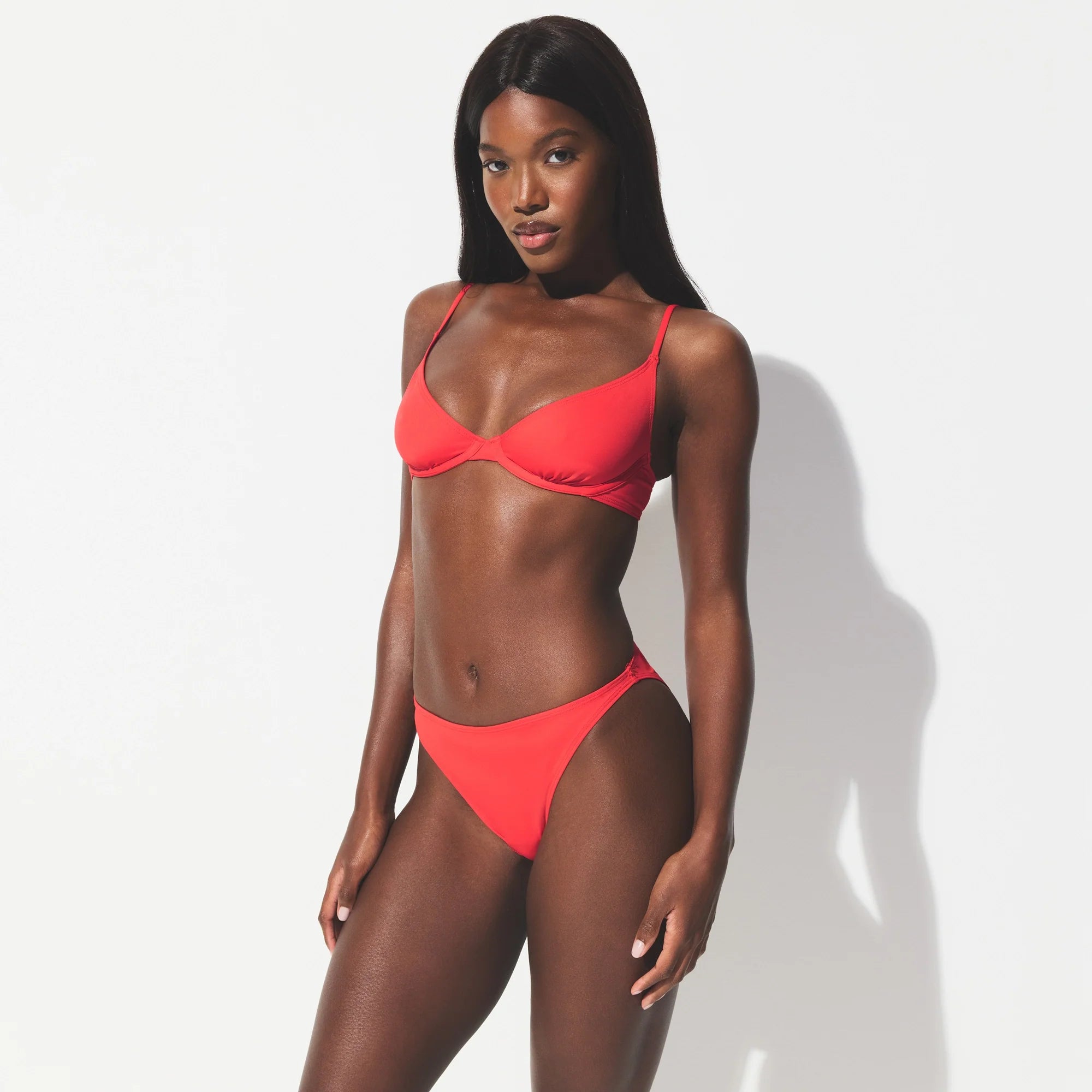 ICONIC SWIM HIGH LEG BIKINI BOTTOM | CARMINE