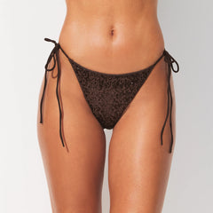 ICONIC SWIM SEQUIN BIKINI BOTTOM | ESPRESSO