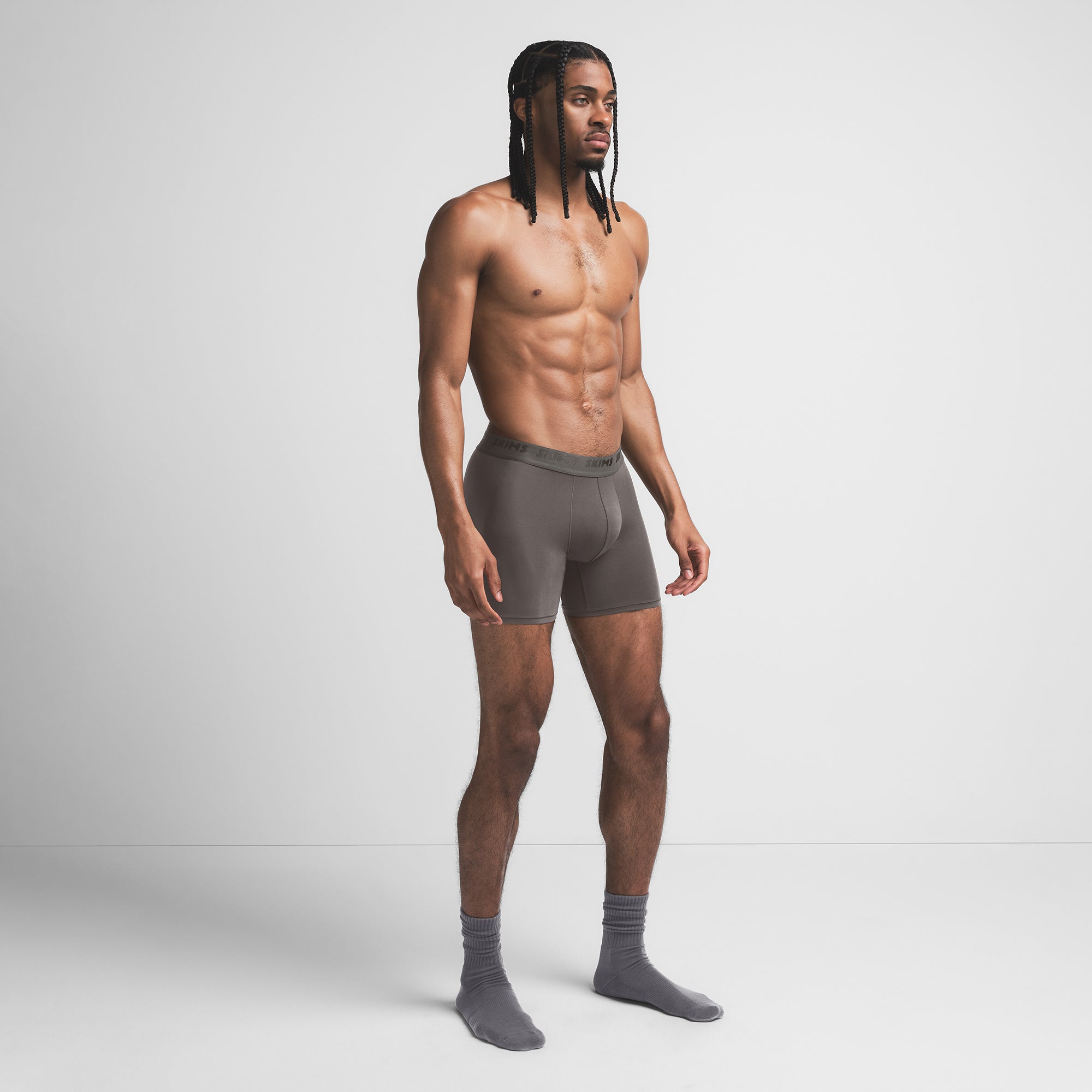 SKIMS STRETCH MENS 5" BOXER BRIEF | GUNMETAL