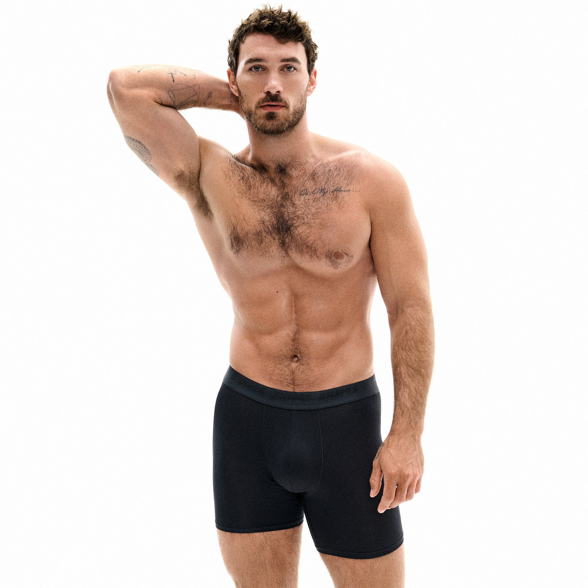 SKIMS STRETCH MENS 5" BOXER BRIEF | OBSIDIAN