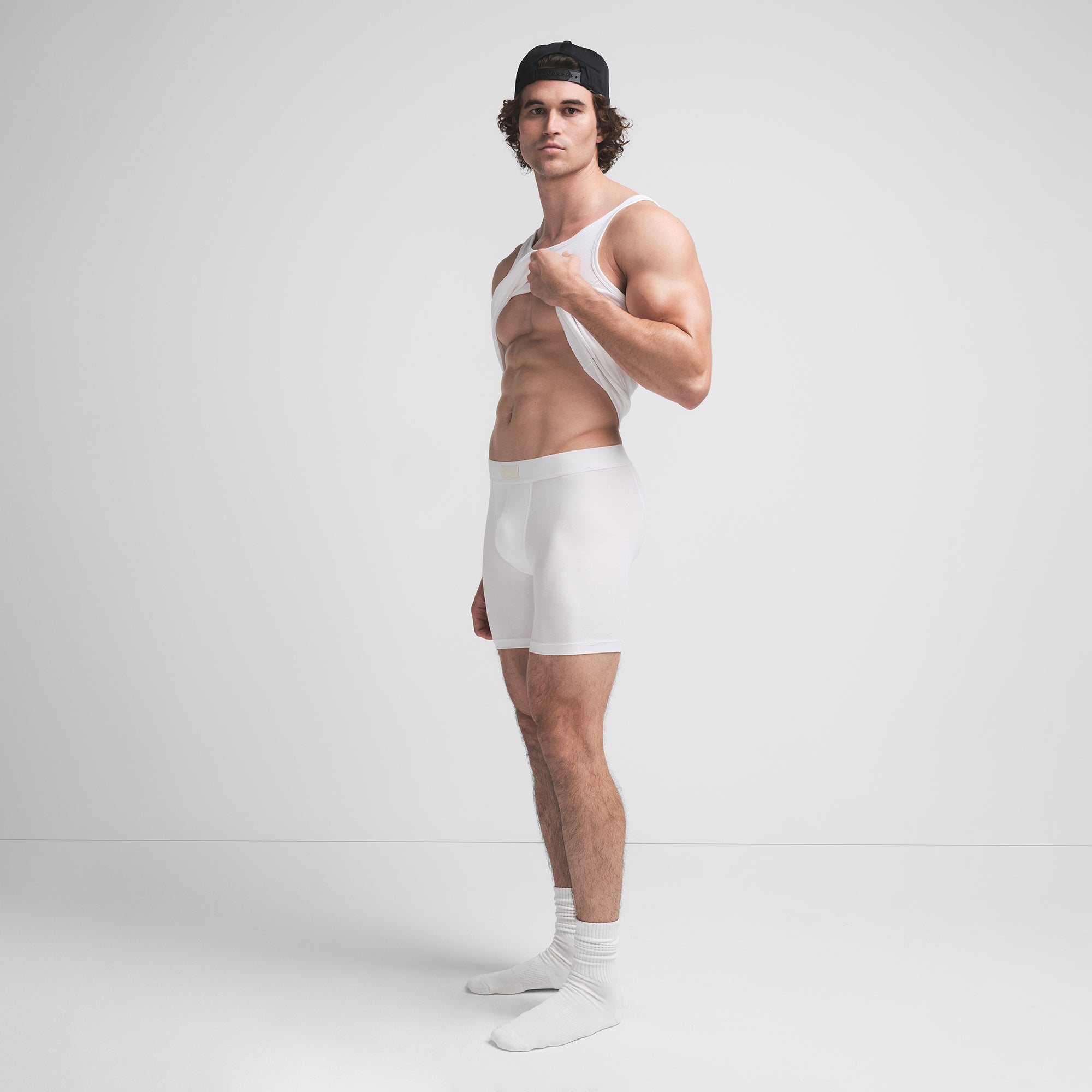 SKIMS COTTON MENS 5" BOXER BRIEF | CHALK