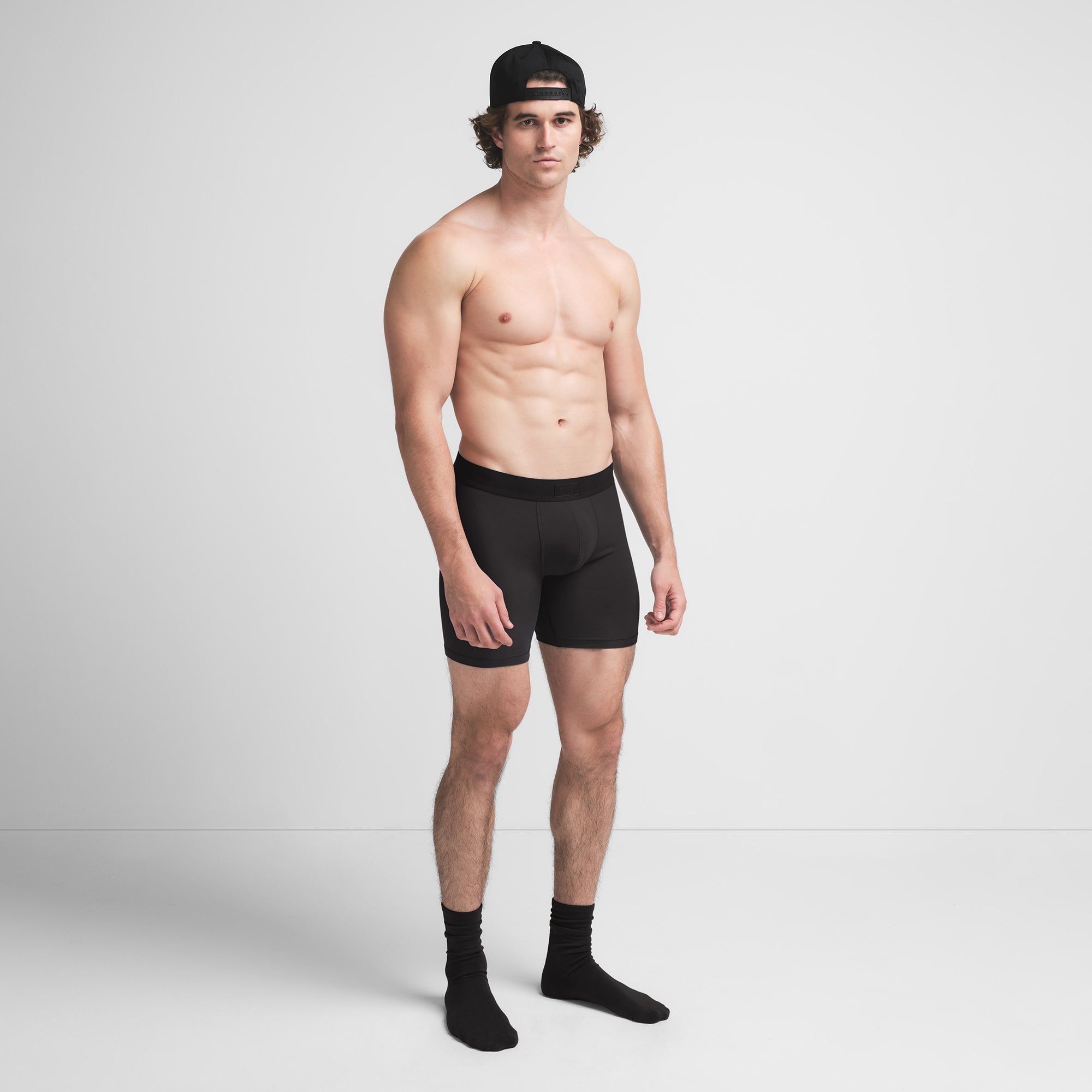 SKIMS COTTON MENS 5" BOXER BRIEF | ONYX