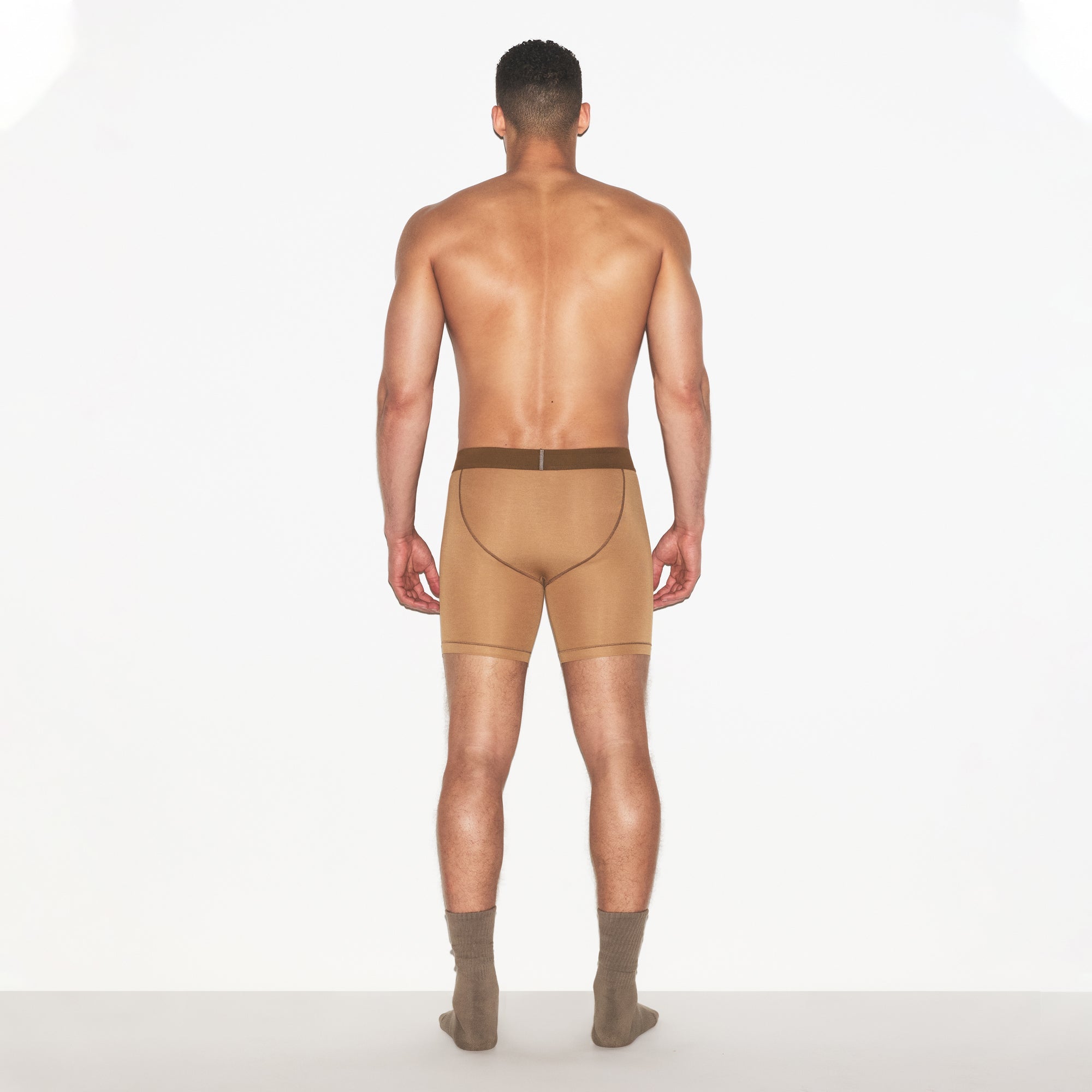 SKIMS COTTON MENS 5" BOXER BRIEF | RUSSET