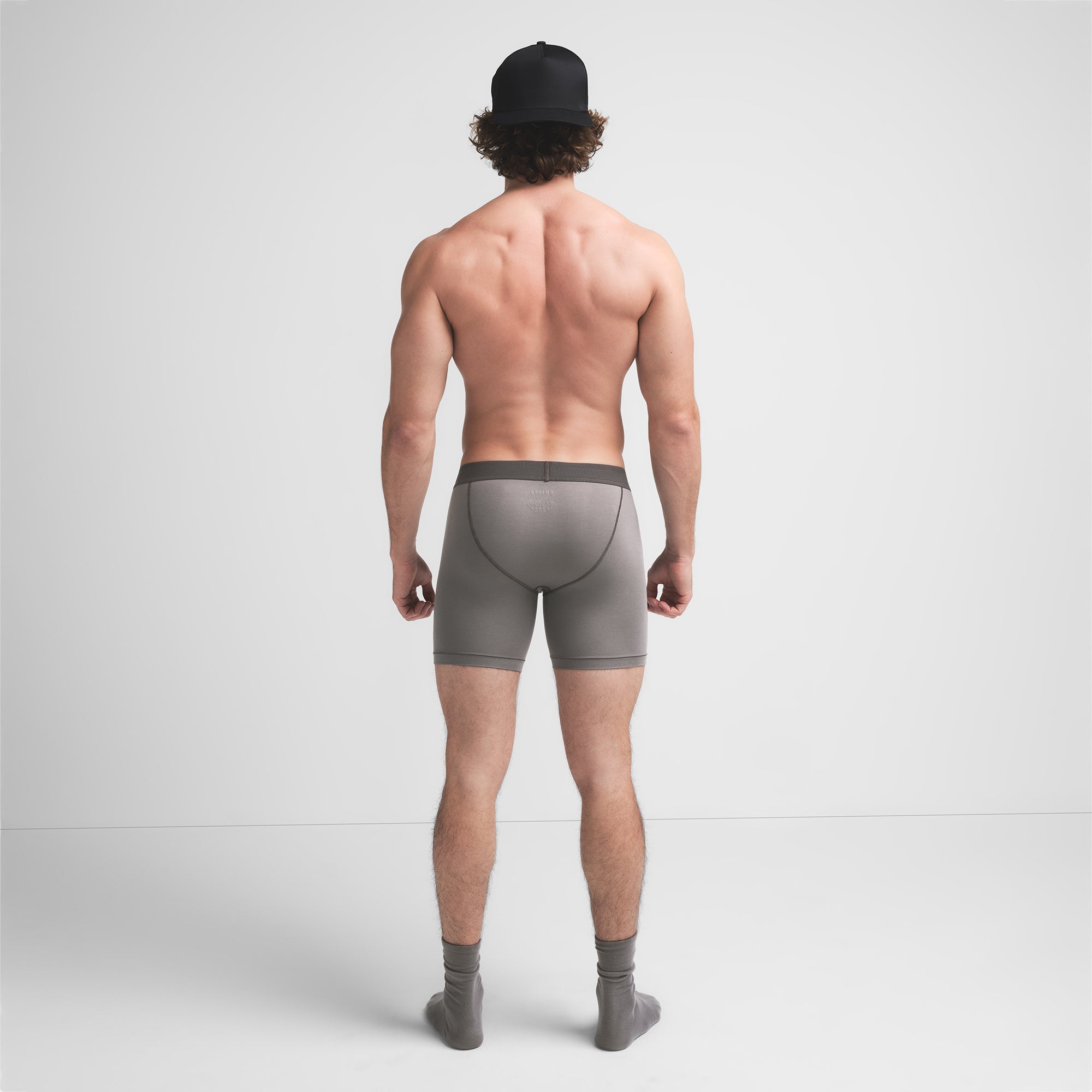 SKIMS COTTON MENS 5" BOXER BRIEF | WASHED GUNMETAL
