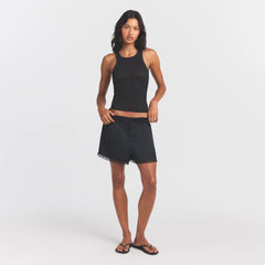 WOVEN SHINE LACE BOXER | ONYX