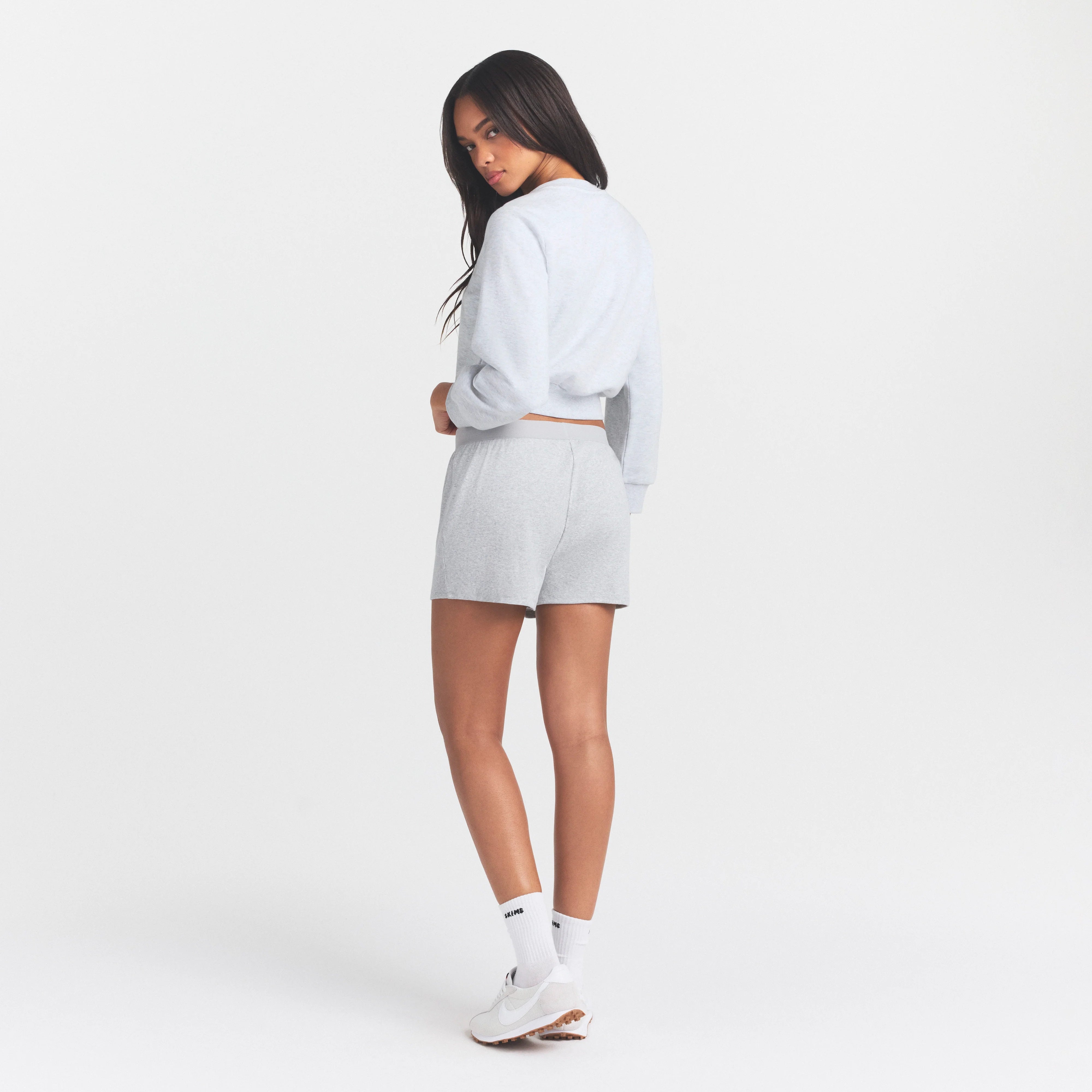 COTTON RIB LOOSE BOXER | LIGHT HEATHER GREY