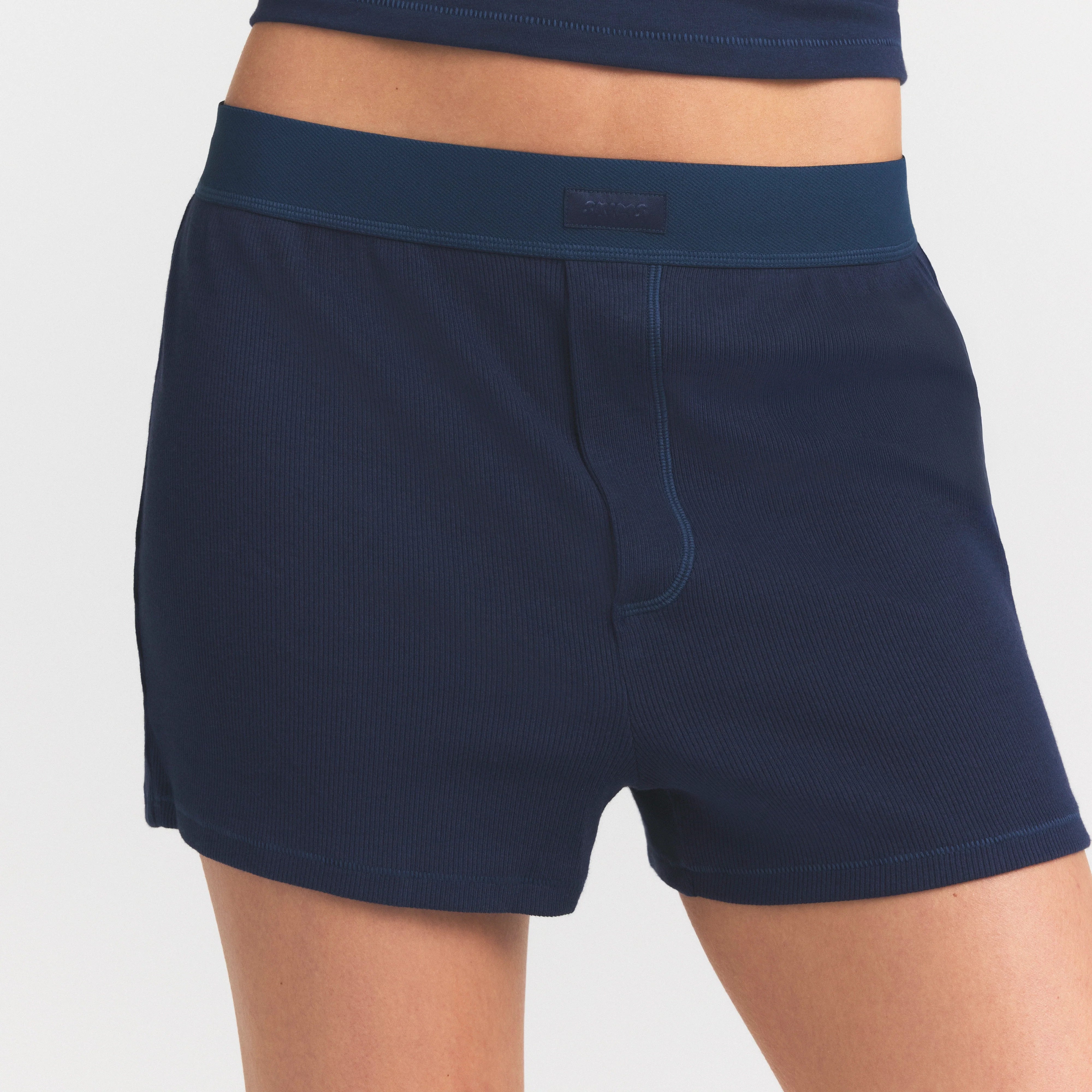 COTTON RIB LOOSE BOXER | NAVY