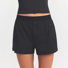 COTTON RIB LOOSE BOXER | SOOT