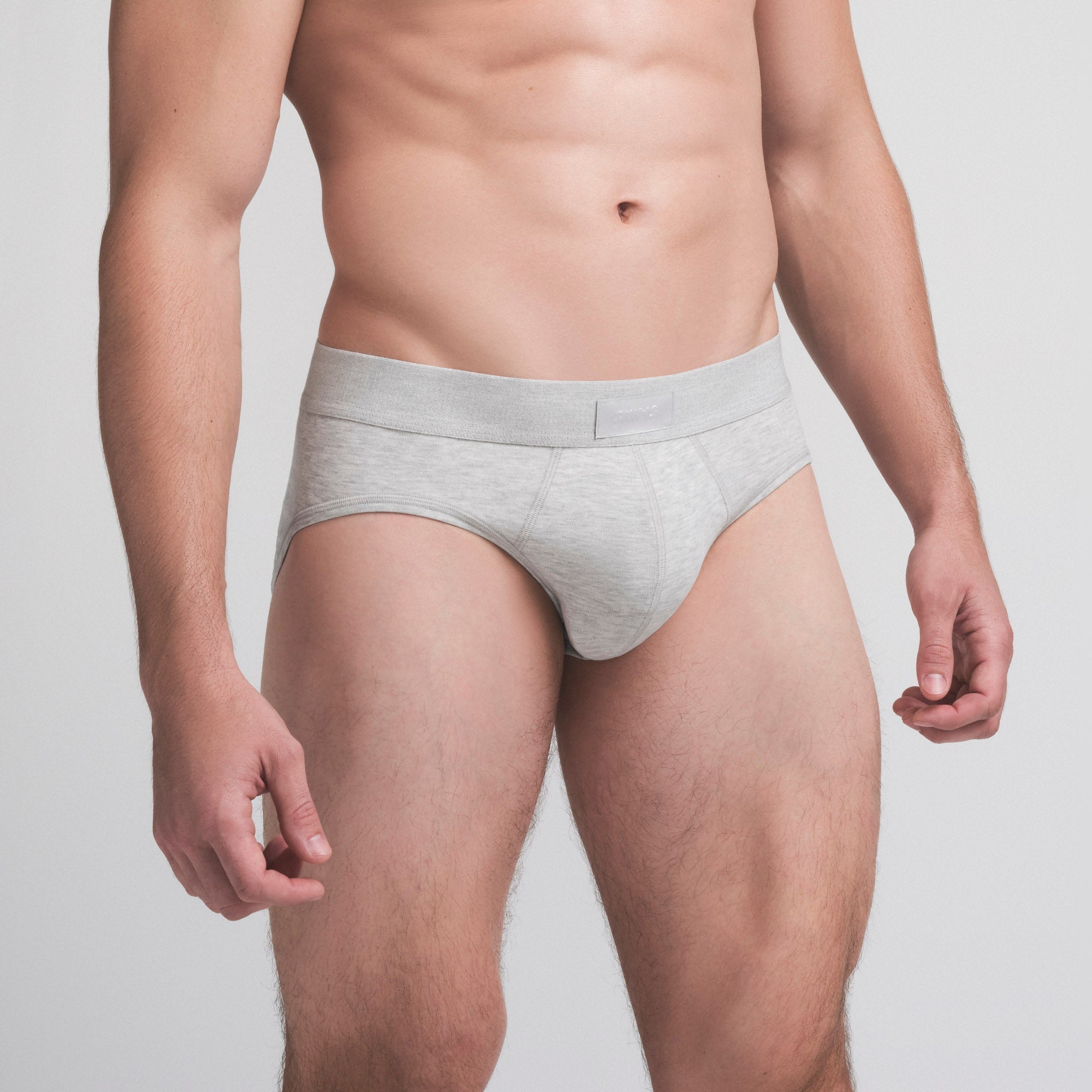 SKIMS COTTON MENS BRIEF | LIGHT HEATHER GREY