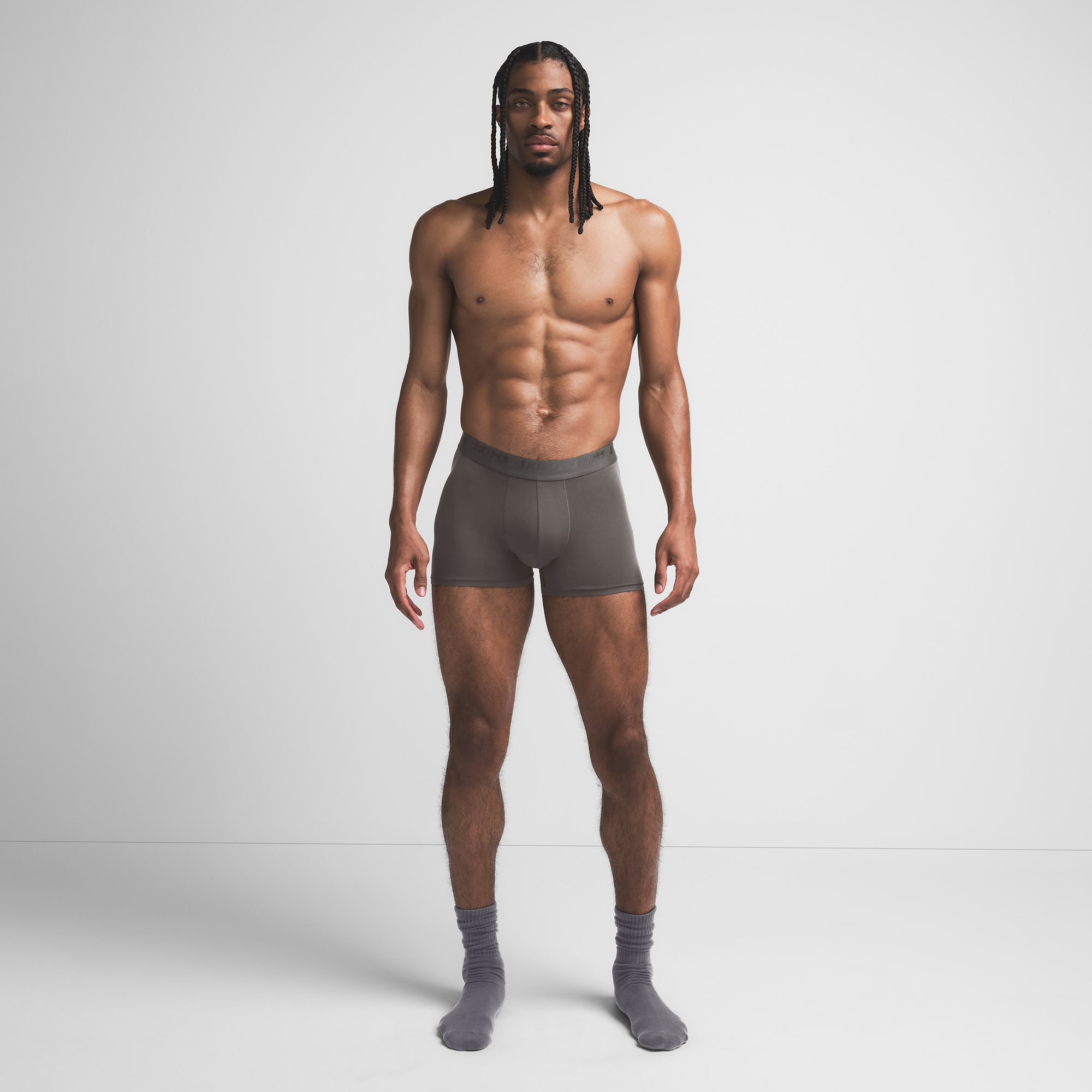 SKIMS STRETCH MENS 3" BOXER BRIEF | GUNMETAL