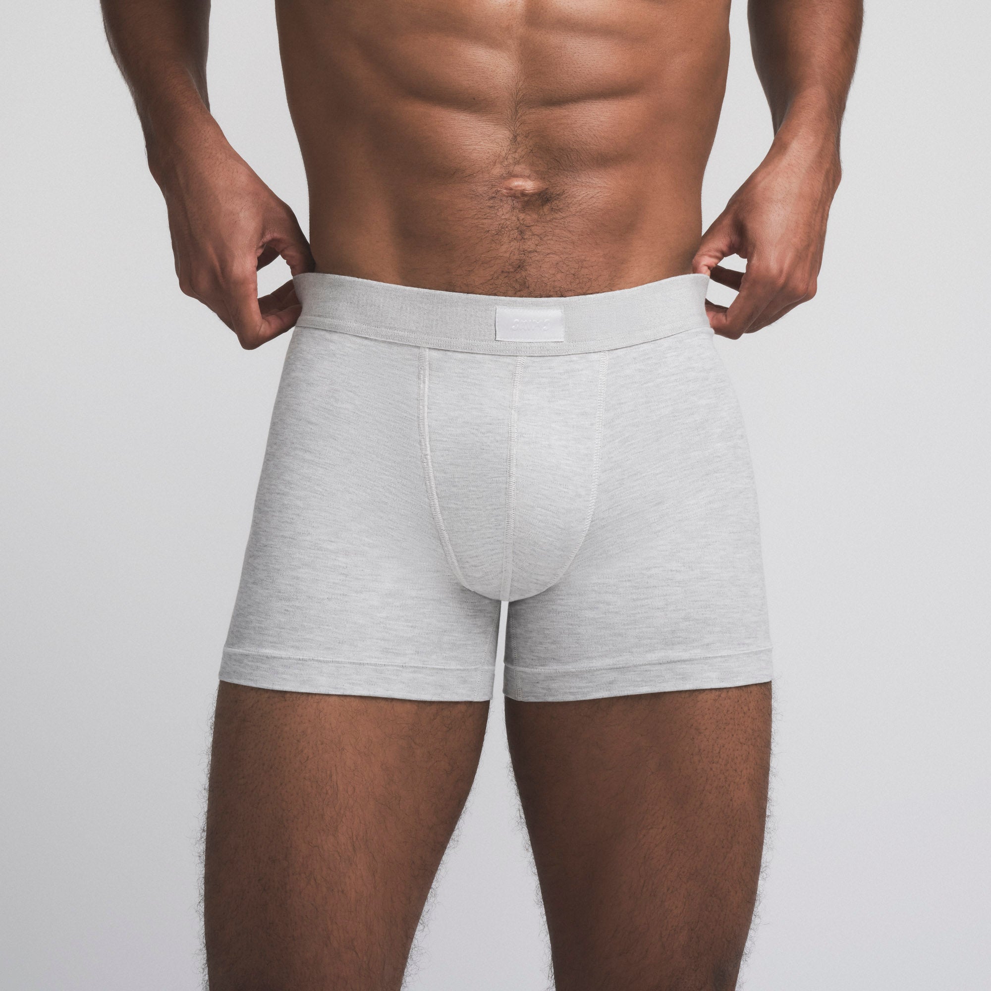 SKIMS COTTON MENS 3" BOXER BRIEF | LIGHT HEATHER GREY