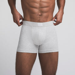 SKIMS COTTON MENS 3" BOXER BRIEF | LIGHT HEATHER GREY
