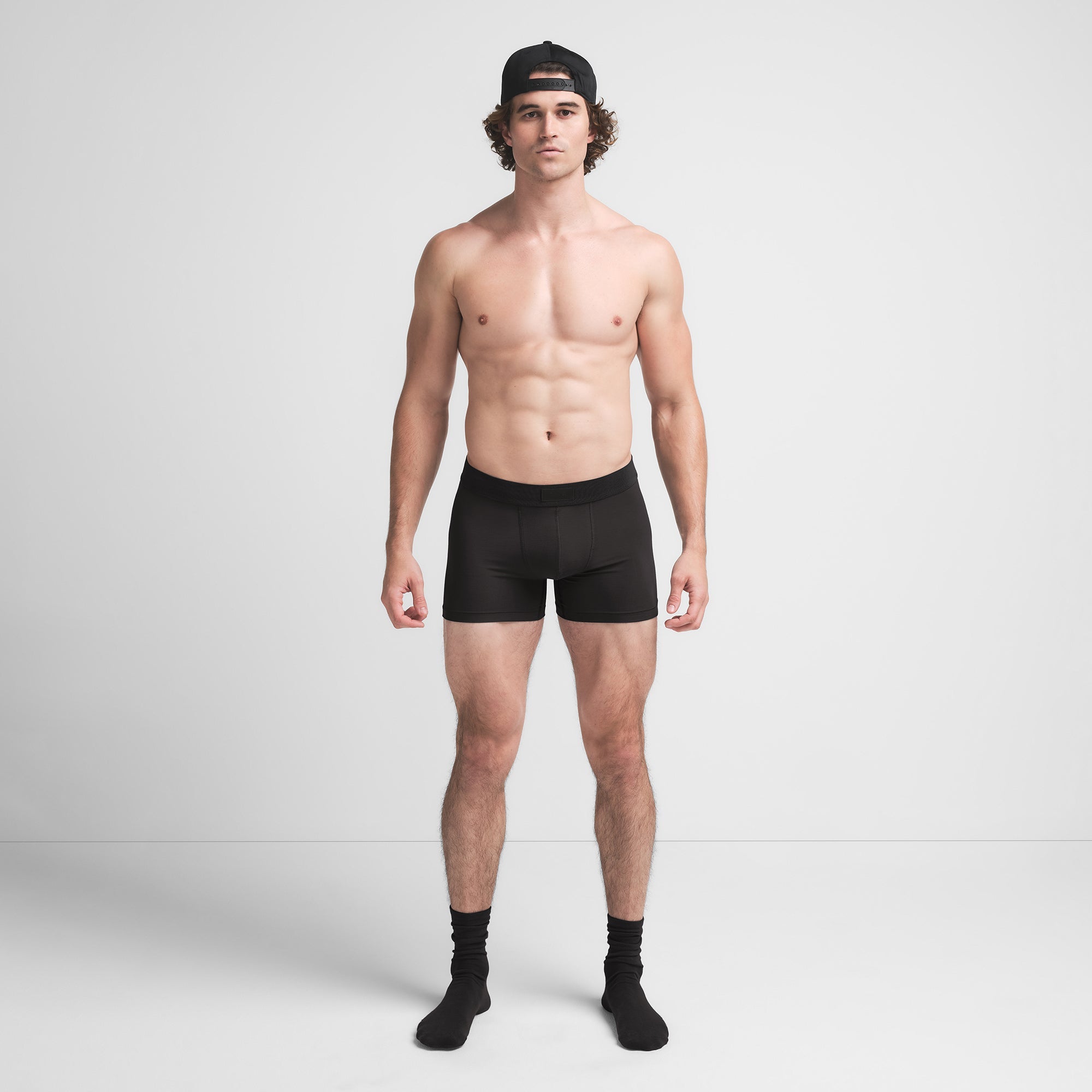 SKIMS COTTON MENS 3" BOXER BRIEF | ONYX