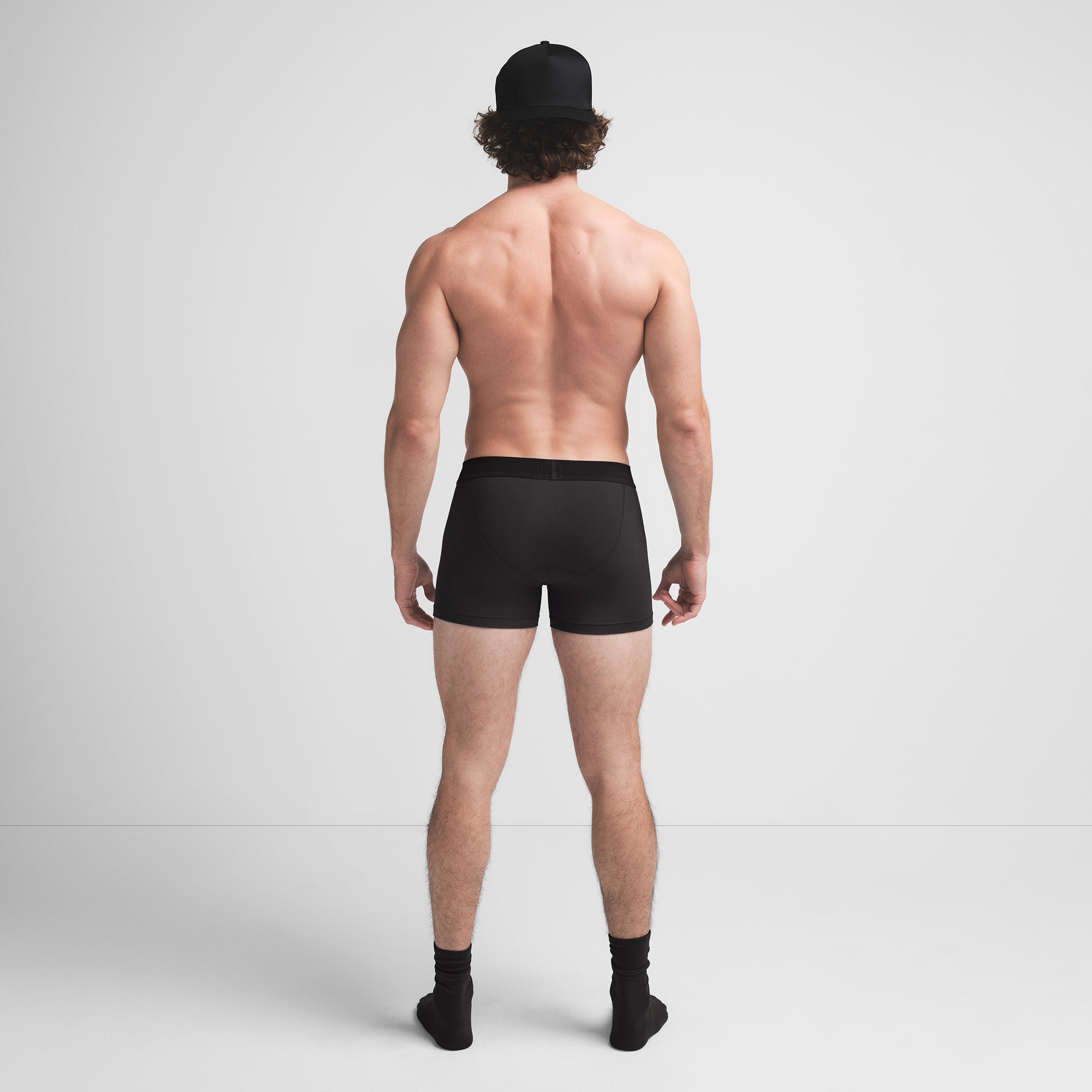 SKIMS COTTON MENS 3" BOXER BRIEF | ONYX