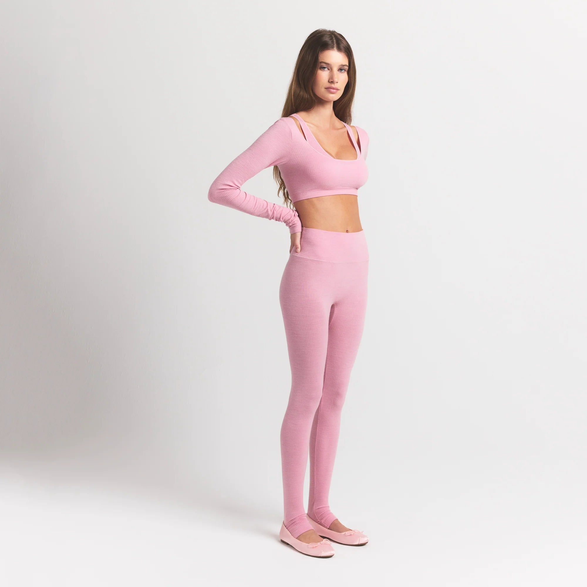 WOOL RIB HIGH-WAISTED LEGGING | HALITE