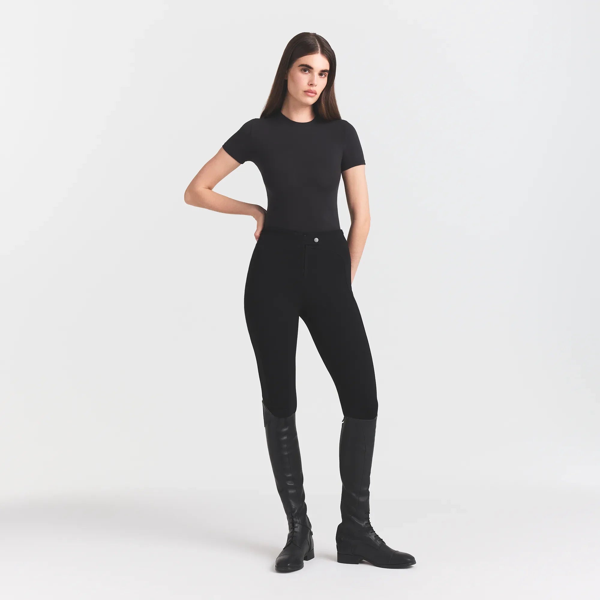 THE ESSENTIAL COLLECTION ZIP FRONT LEGGING | OBSIDIAN