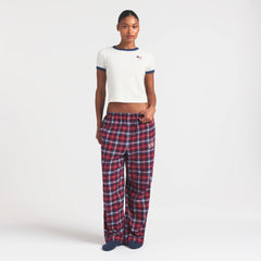 SKIMS FOR TEAM USA FLANNEL SLEEP OLYMPIC PANT | RED PLAID