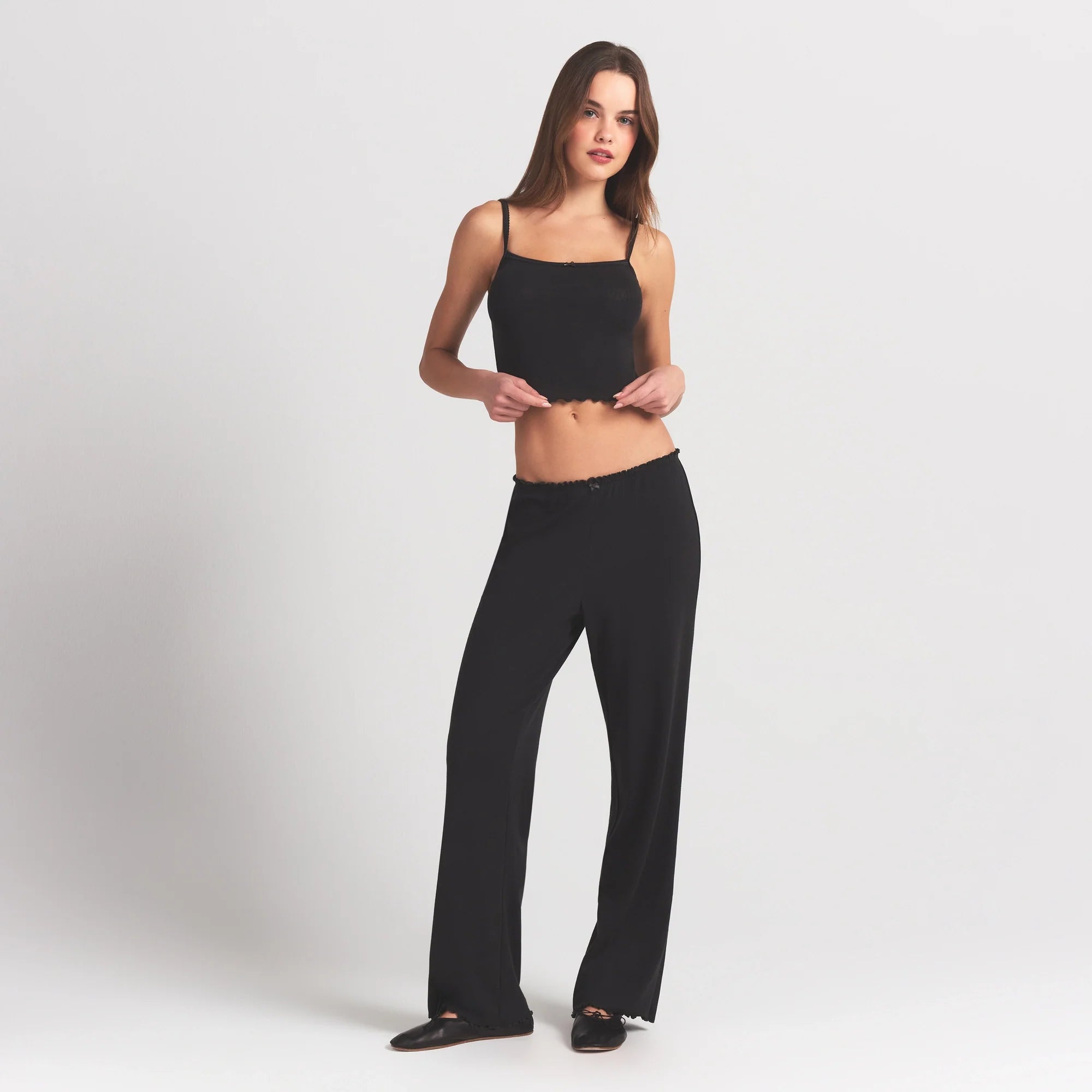 LOGO POINTELLE STRAIGHT LEG PANT | SOOT