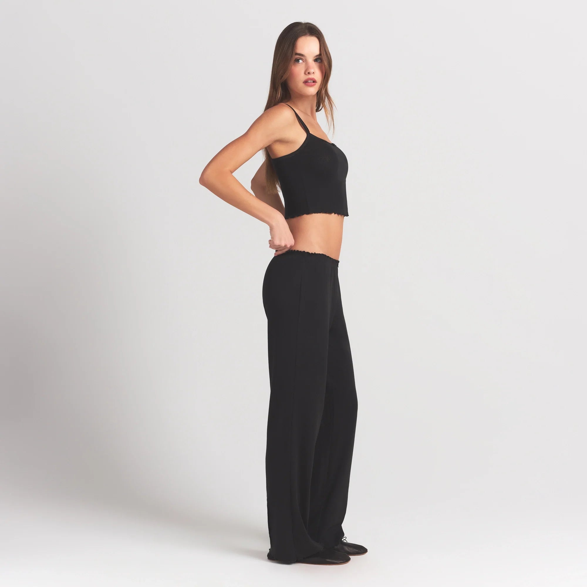 LOGO POINTELLE STRAIGHT LEG PANT | SOOT