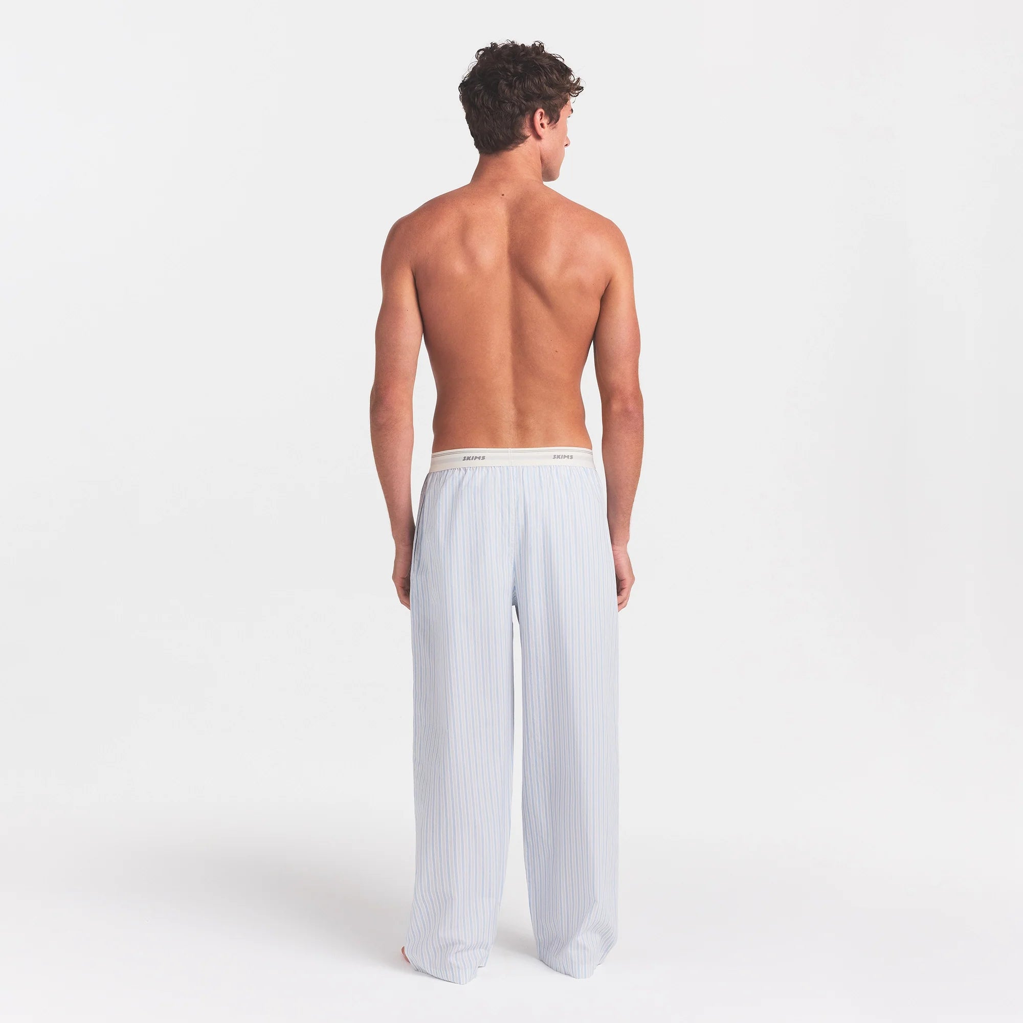 COTTON POPLIN MENS LOGO BAND SLEEP PANT | PLATINUM DOUBLE STRIPE