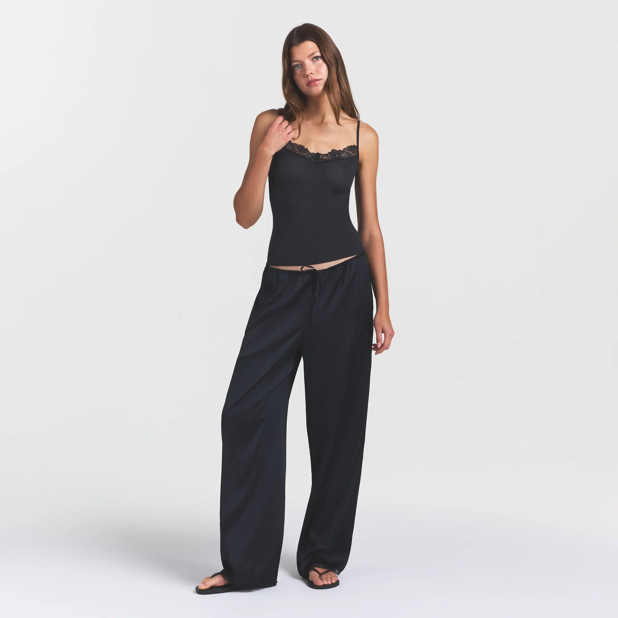 WOVEN SHINE LACE PANT | ONYX