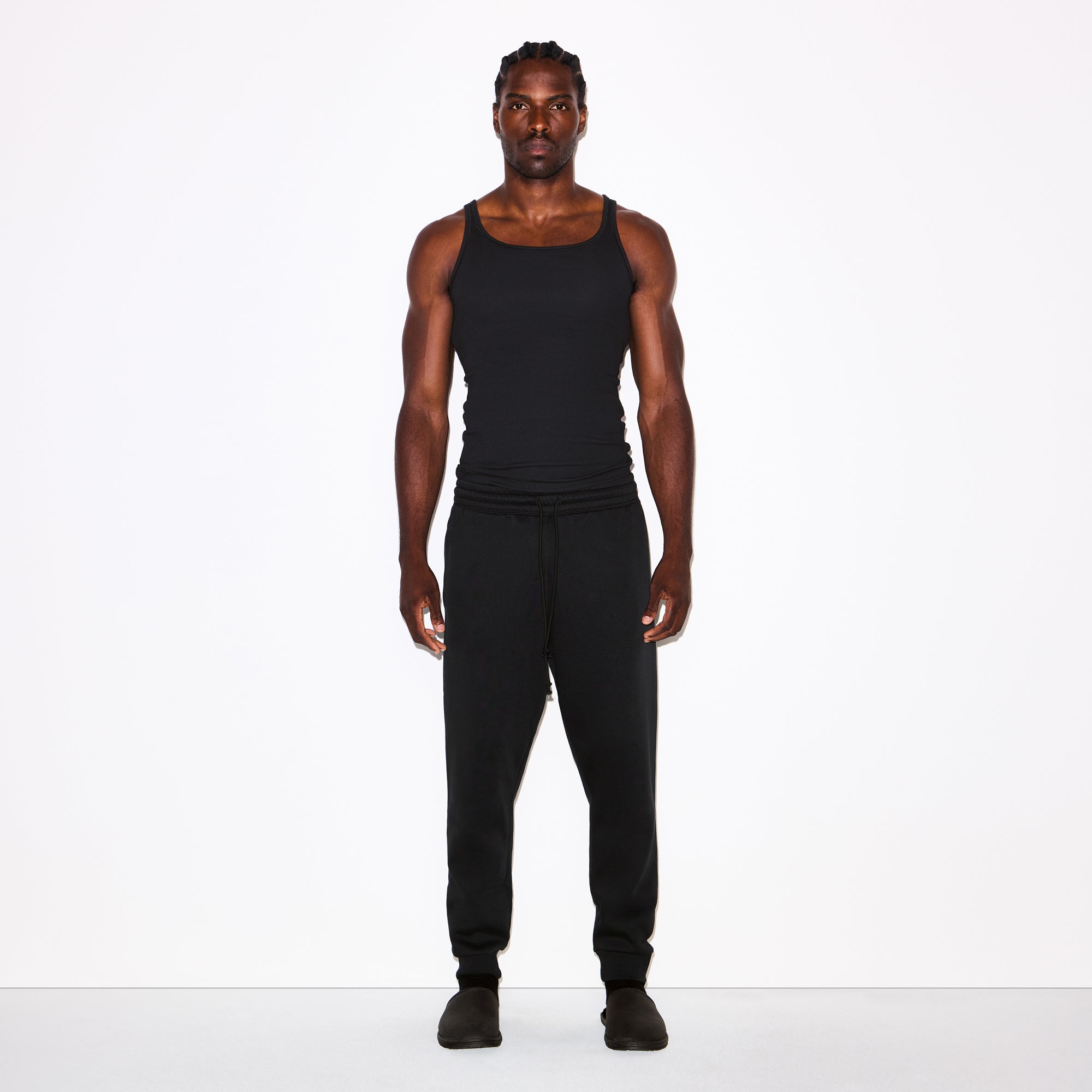 FLEECE LOUNGE MENS TAPERED JOGGER | WASHED ONYX