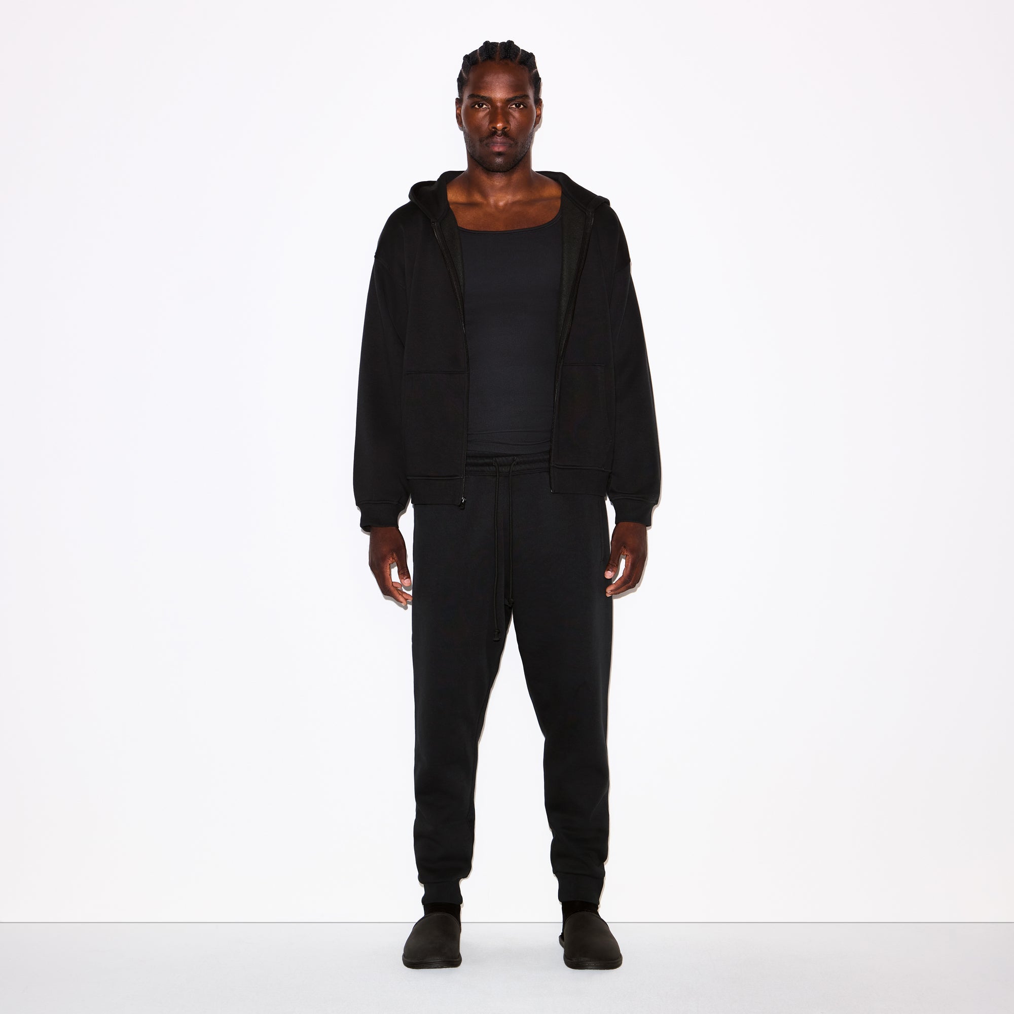 FLEECE LOUNGE MENS TAPERED JOGGER | WASHED ONYX