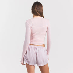 VOILE SLEEP BLOOMER SHORT | LIGHT LILAC