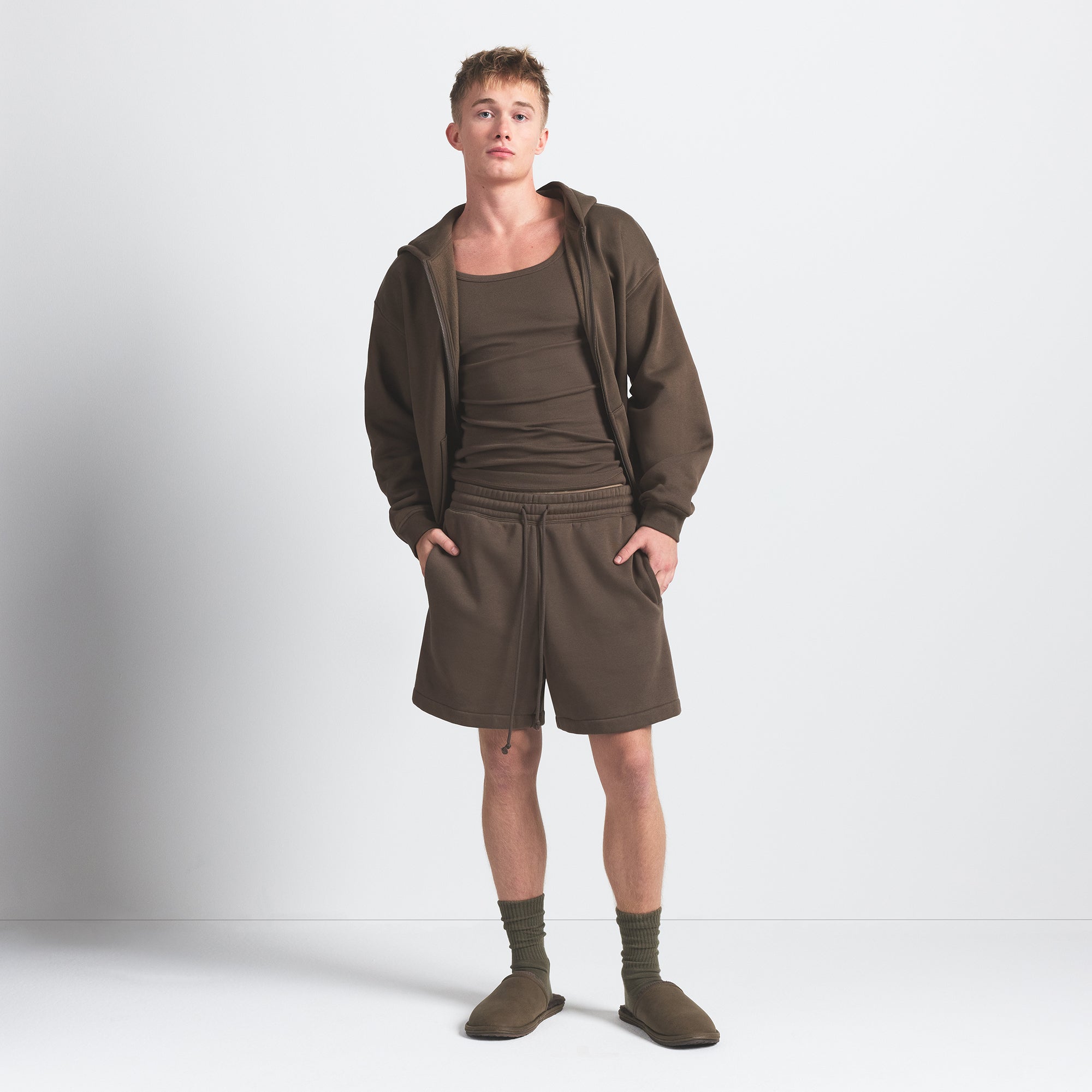 FLEECE LOUNGE MENS RELAXED SHORT | DRIFTWOOD