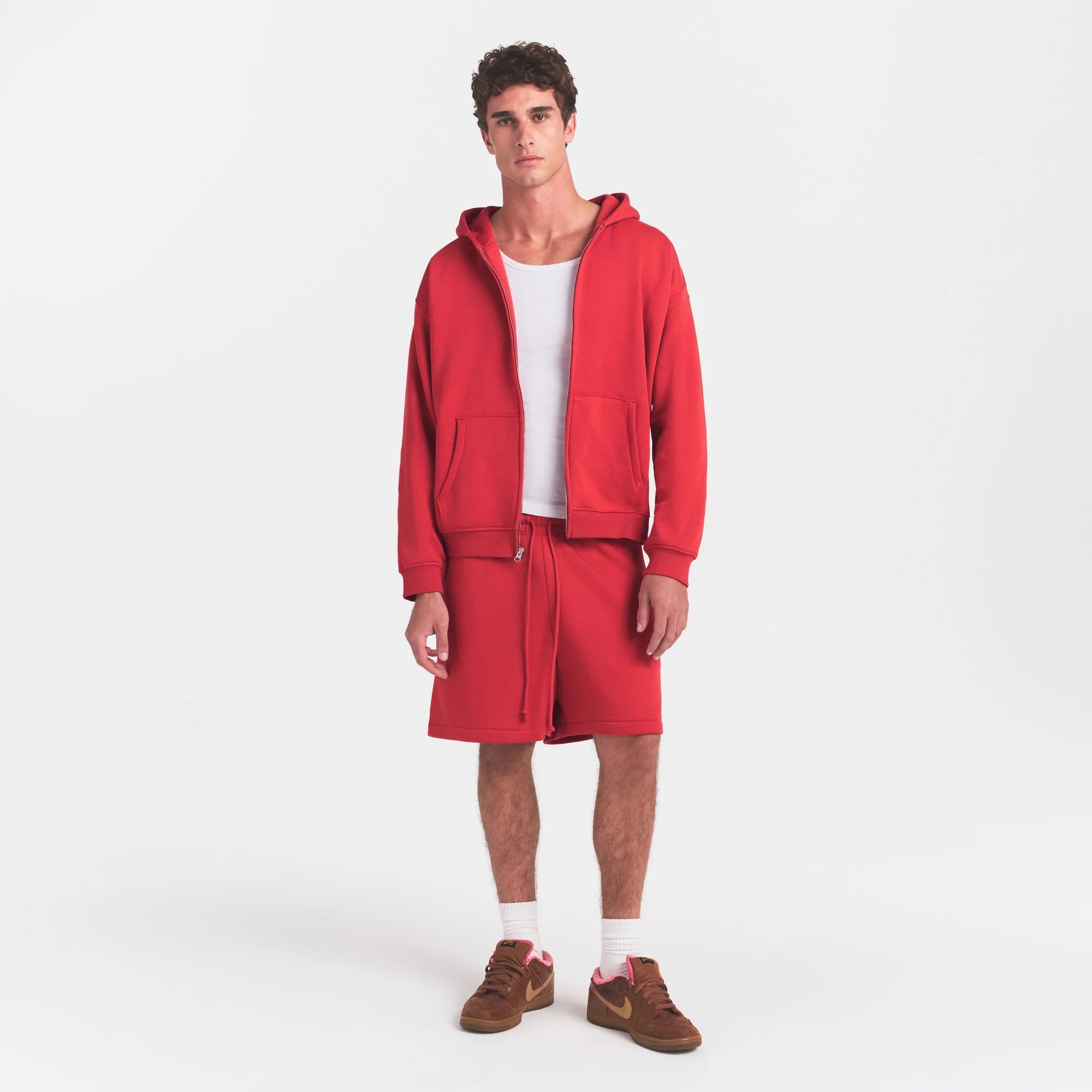 FLEECE LOUNGE MENS RELAXED SHORT | WASHED RED