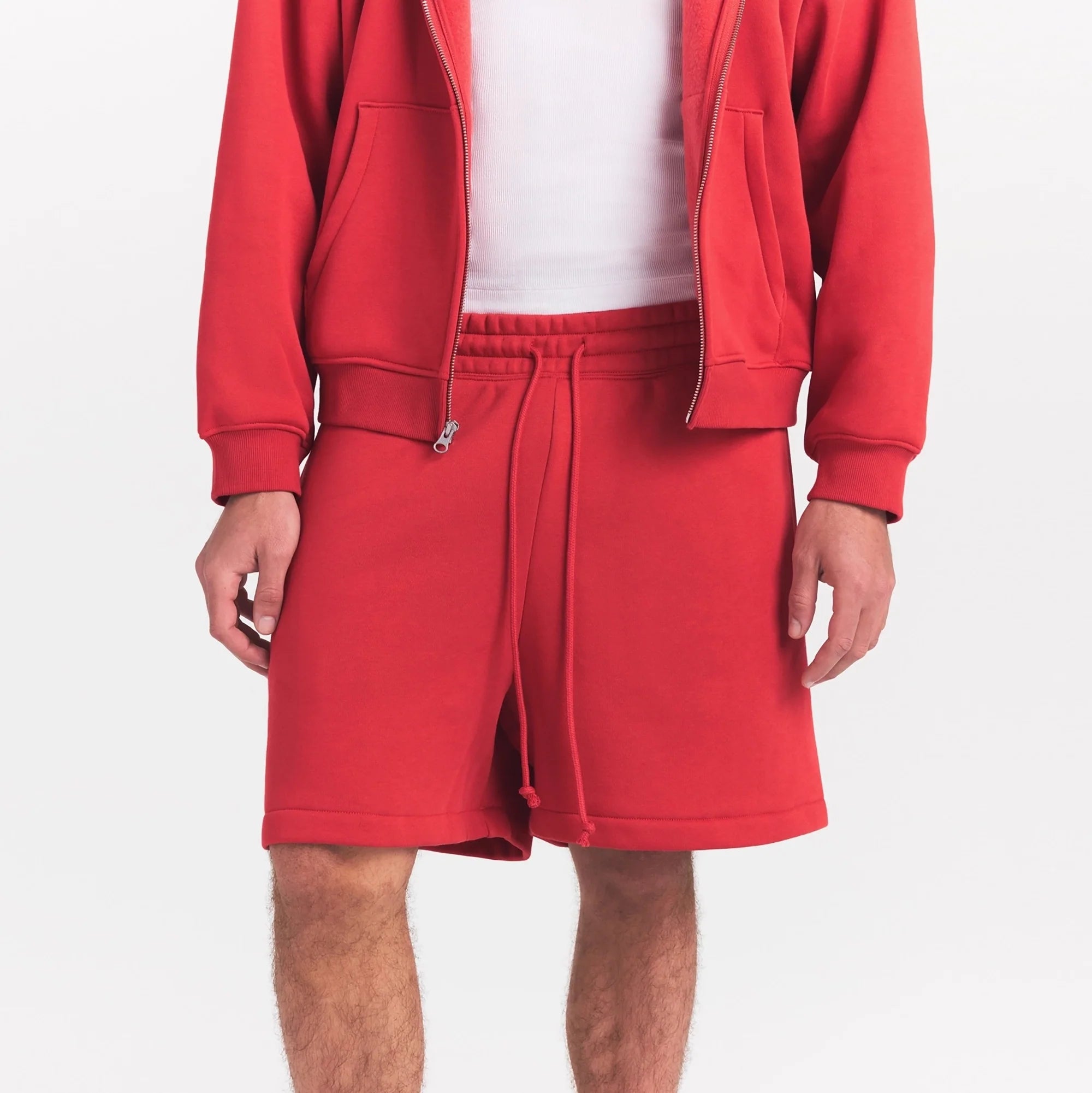 FLEECE LOUNGE MENS RELAXED SHORT | WASHED RED