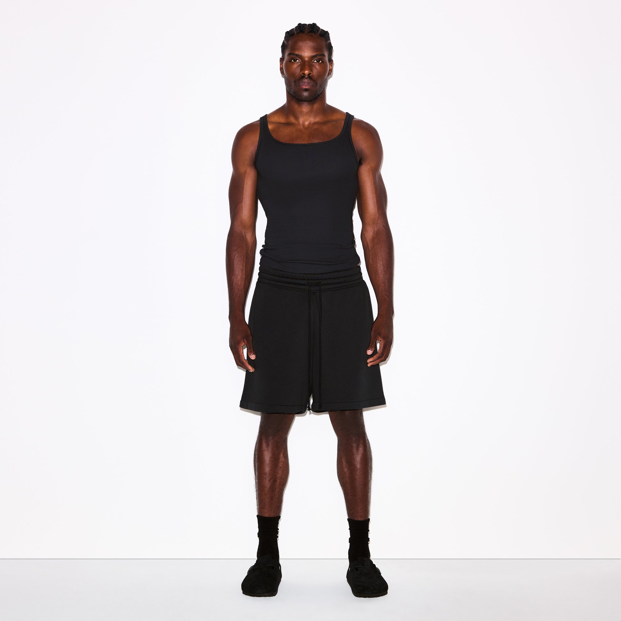 FLEECE LOUNGE MENS RELAXED SHORT | WASHED ONYX