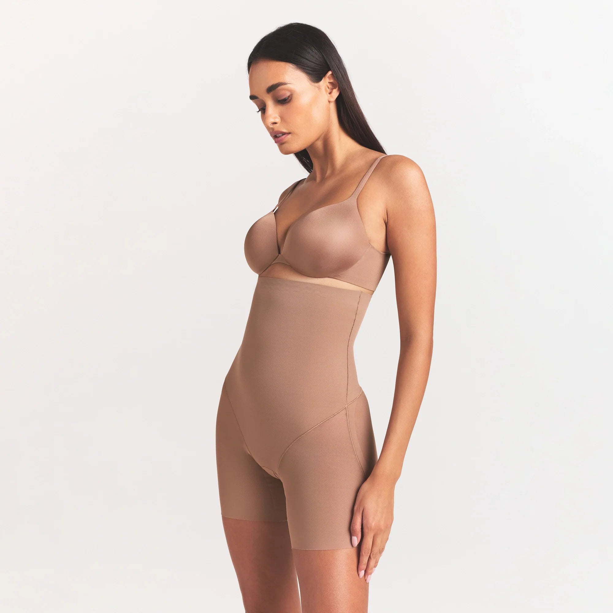 POWER MESH SHAPEWEAR CORE SCULPT HIGH-WAISTED MID THIGH SHORT | SIENNA