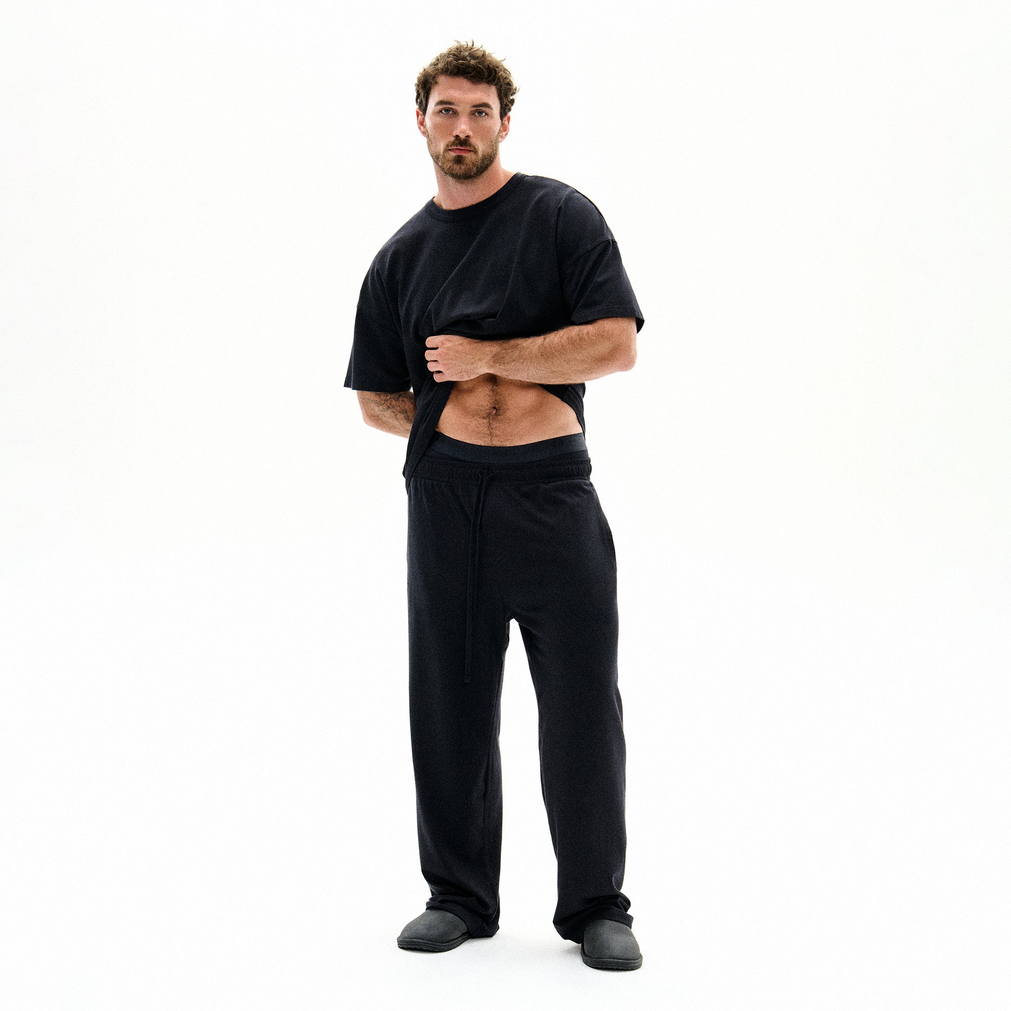 JERSEY LOUNGE MENS RELAXED STRAIGHT LEG PANT | OBSIDIAN