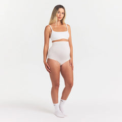 COTTON JERSEY MATERNITY HIGH-WAISTED BRIEF | MARBLE