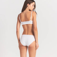 LIGHTWEIGHT COTTON POINTELLE LACE BRIEF | SNOW
