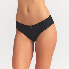 LIGHTWEIGHT COTTON POINTELLE LACE BRIEF | SOOT TONAL