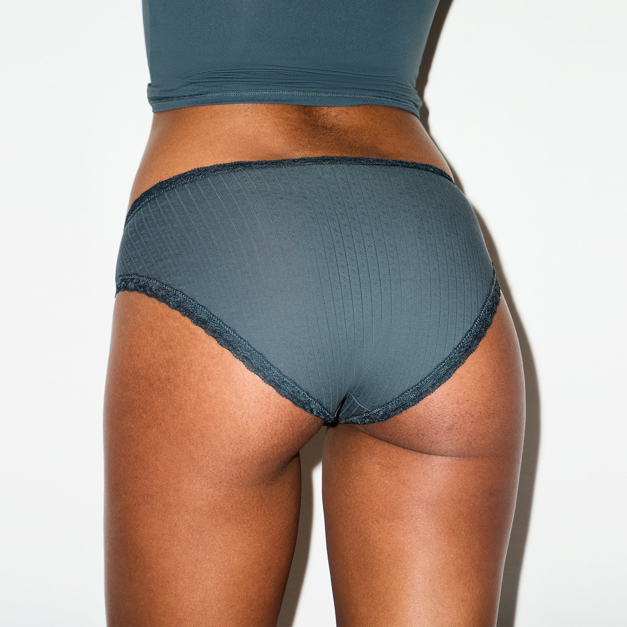 LIGHTWEIGHT COTTON POINTELLE LACE BRIEF | ZIRCON TONAL