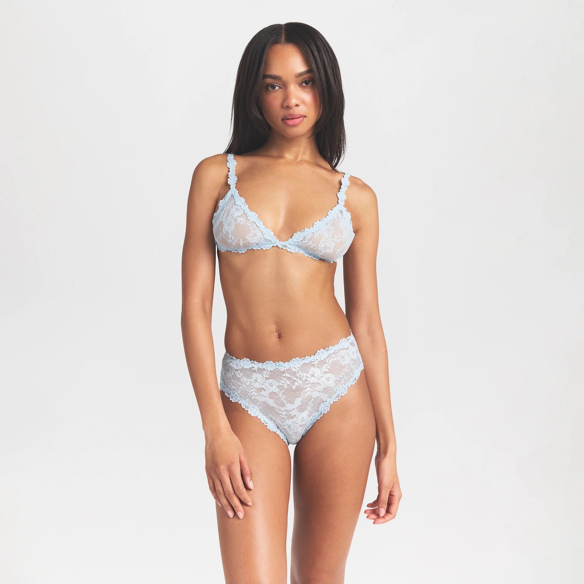 STRETCH LACE BRIEF | POWDER BLUE